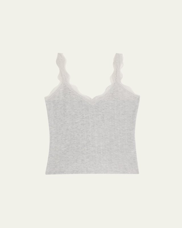 Mariela Lace-Trim Pointelle Tank